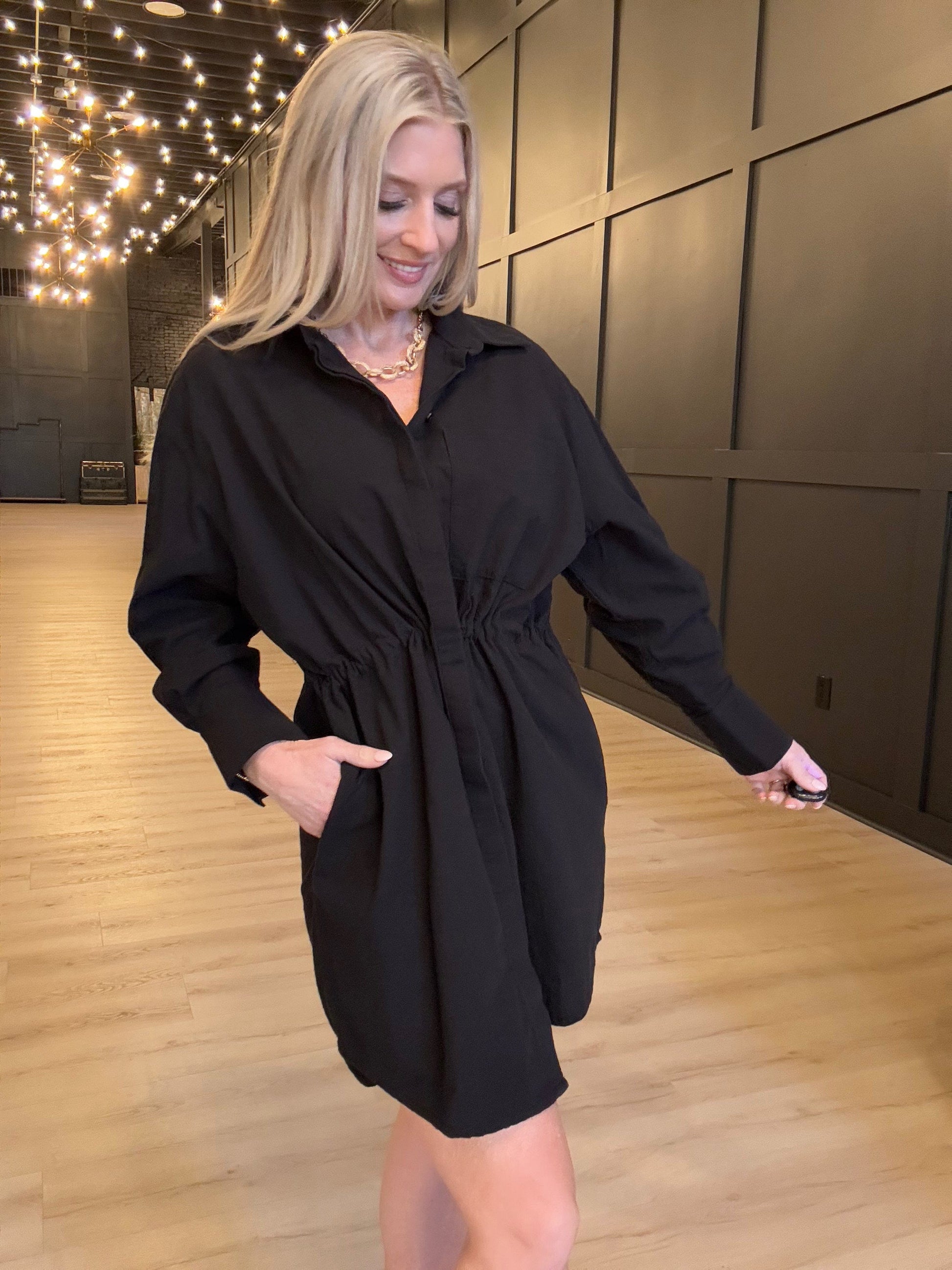 Hancock Houston Mini Dress In Tocuyo Black