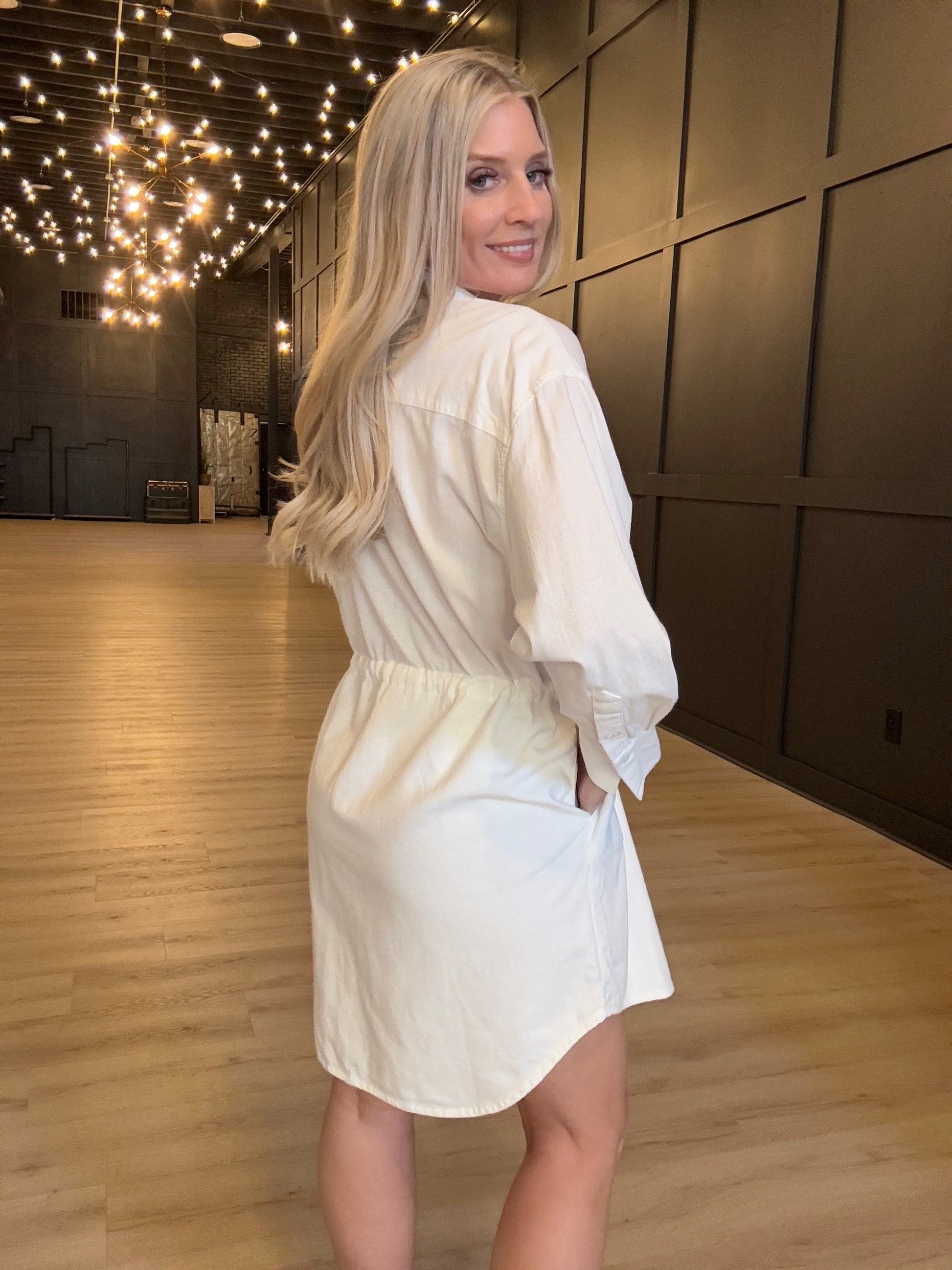 Hancock Houston Mini Dress In Tocuyo White